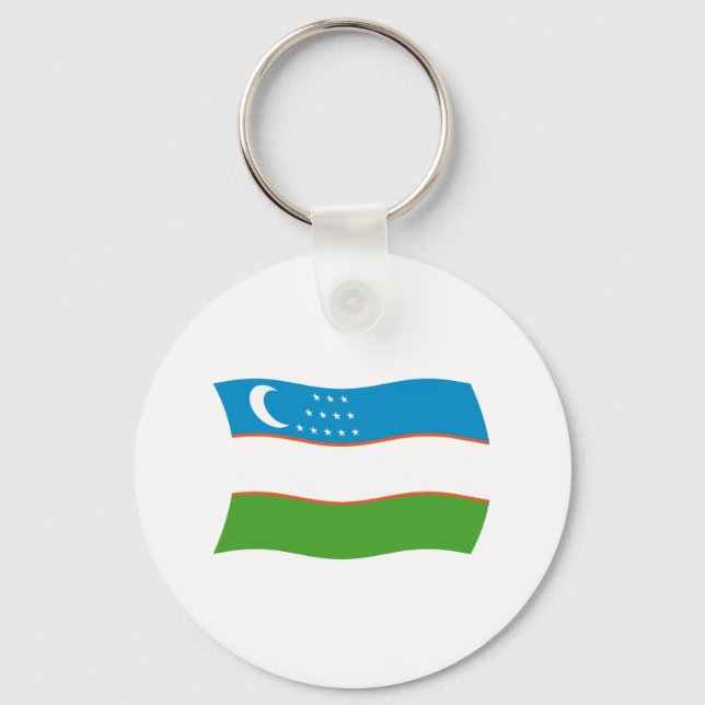Nyckelring med Uzbekistans flagga (Framsida)