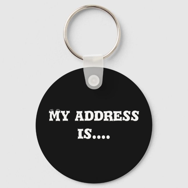 Nyckelring Min adress är... (Framsida)