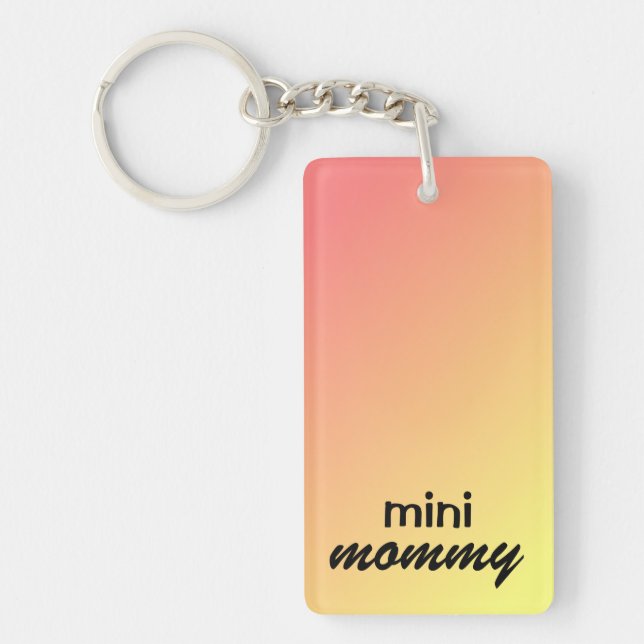 Nyckelring "mini mamma" Lägg till barnets foto och (Framsidan)