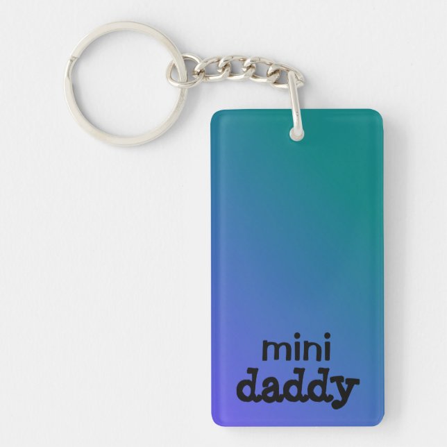 Nyckelring "mini pappa" Lägg till barnets foto och (Framsidan)