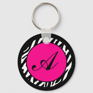 Nyckelring Monogram Shock rosa Zebra Animal Print