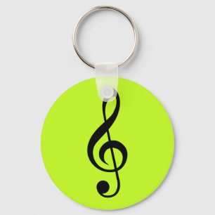nyckelring Music Clef Bright Lime