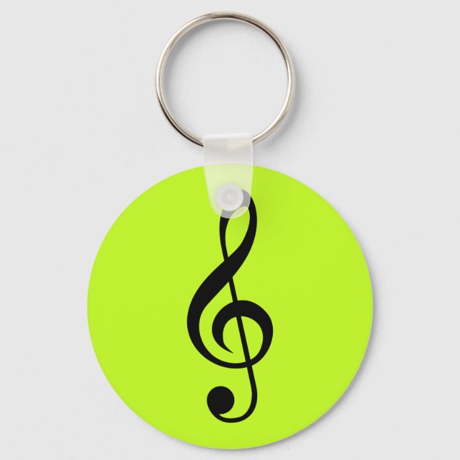 Nyckelring Music Clef Bright Lime (Framsida)