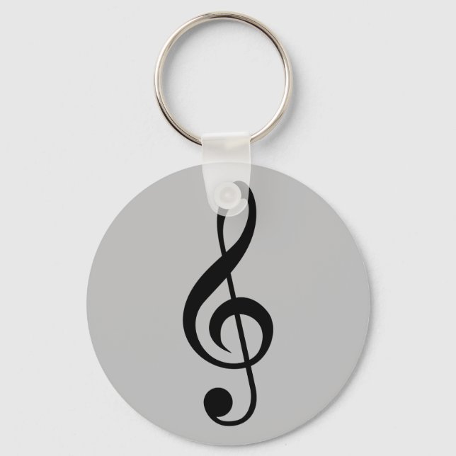 Nyckelring Music Clef Silver/Grått (Framsida)
