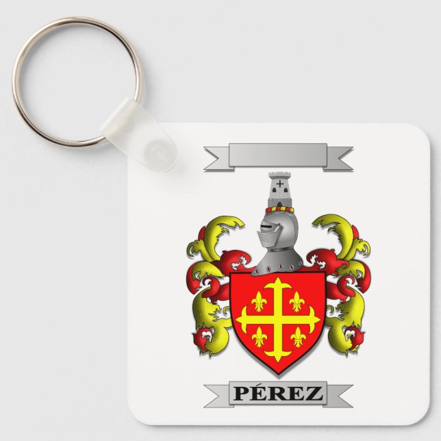 Nyckelring Pérez Efternamn Och Sköld (Framsida)