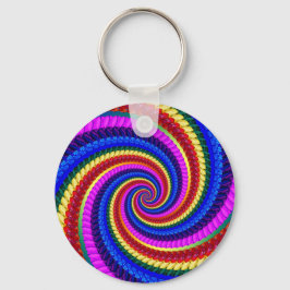 Nyckelring - Rainbow Swirl Fractal Mönster
