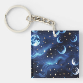 Nyckelring - Safirblå Celestial Moon