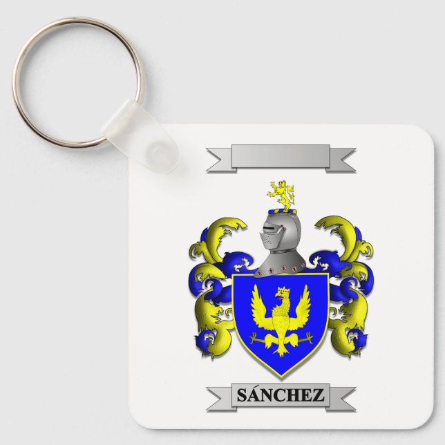 Nyckelring Sanchez Efternamn Och Sköld (Framsida)