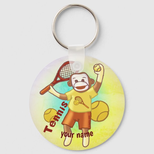 Nyckelring Sock Monkey Tennis (Framsida)