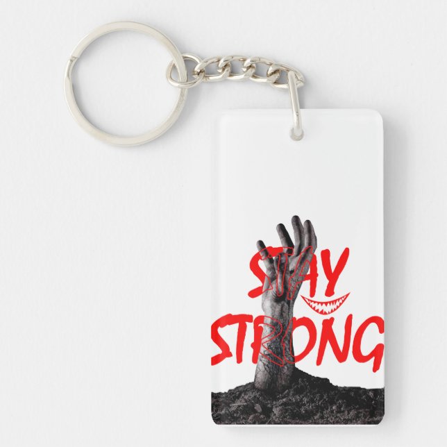 Nyckelring: Stay Strong Motiverande Citat Design (Framsidan)
