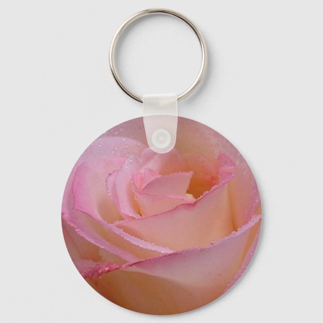 Nyckelring Vacker Rosa Ros (Framsida)