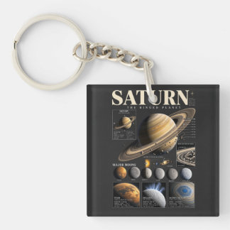 Nyckelring | Vintage Saturn Planet Rymd Astronomi