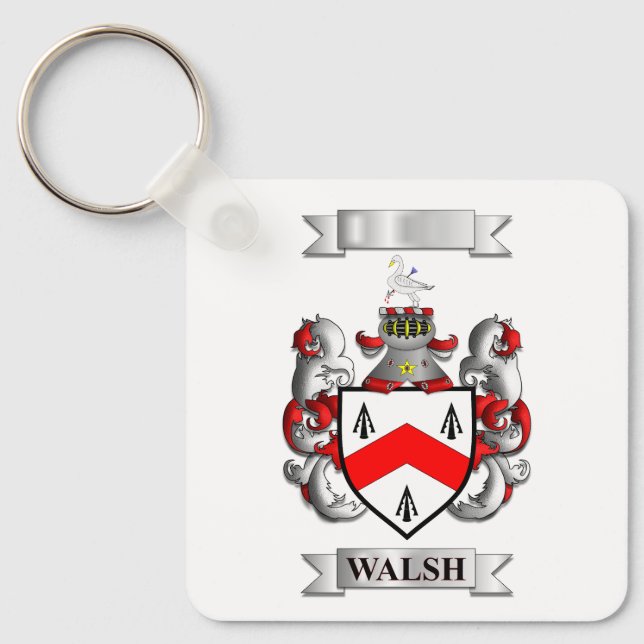 Nyckelring Walsh Efternamn Och Sköld (Framsida)