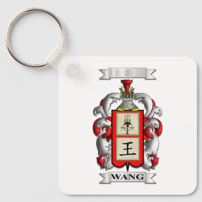 Nyckelring Wang Efternamn Och Sköld (Framsida)