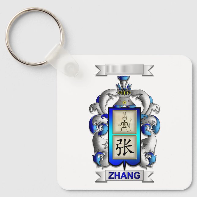 Nyckelring Zhang Efternamn Och Sköld (Framsida)