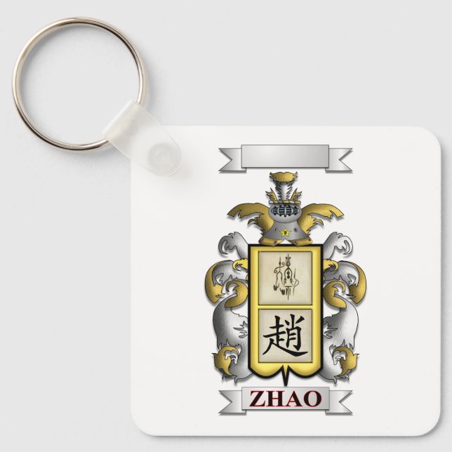 Nyckelring Zhao Efternamn Och Sköld (Framsida)