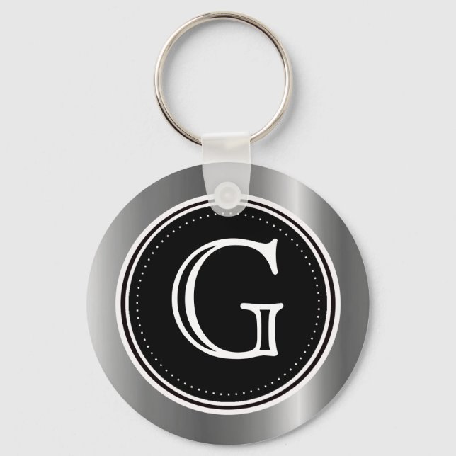 Nyckelringar i Silver med monogram-tangentkedja (Framsida)