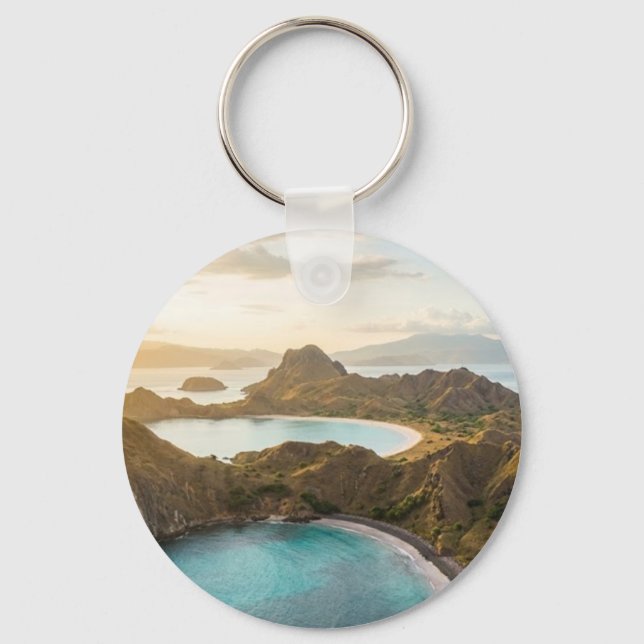 Nyckelringar med solnedgångslandskap från Padar Is (Framsida)