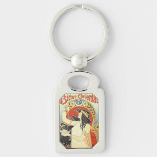 nyckelringen "Bitter Oriental" i Vintage annons Rektangulärt Silverfärgad Nyckelring