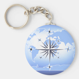 Nyckelringen Blue Compass Ro World Map Nyckelring