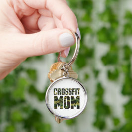 Nyckelringen Camouflage CrossFit Champion Mamma Rund Silverfärgad Nyckelring