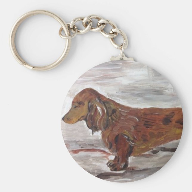 Nyckelringen Dachshund Painting från WillowcatdeDe Nyckelring (Framsidan)