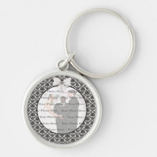 Nyckelringen Damask Elegance Bröllop Silver Round Rund Silverfärgad Nyckelring