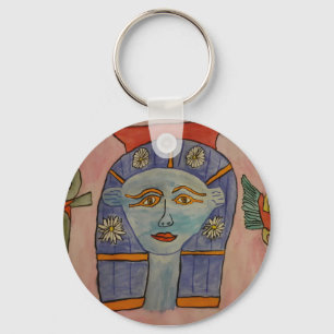 Nyckelringen för den antika egyptiska Button Nyckelring