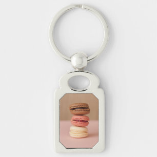 Nyckelringen Macaroons/Macarons Rektangulärt Silverfärgad Nyckelring