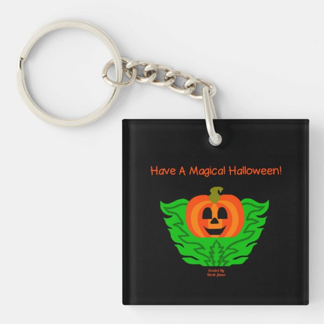 Nyckelringen Magic Halloween Pumpkin Square (Framsidan)
