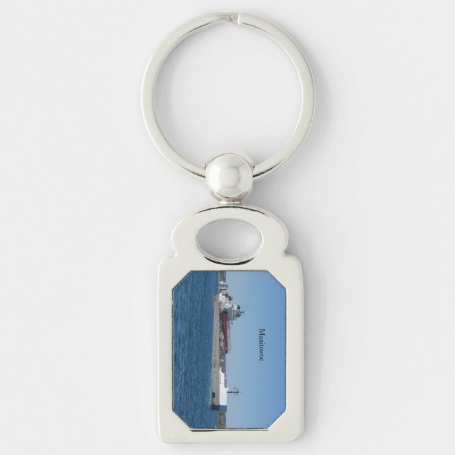 Nyckelringen Manitowoc metall Rektangulärt Silverfärgad Nyckelring (Framsidan)