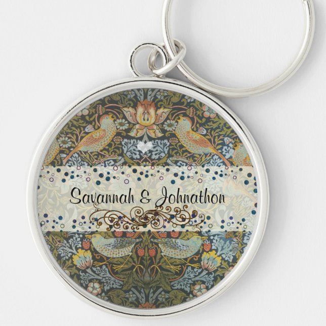 Nyckelringen Meadow Lark Enchanted Forest Sweet He Rund Silverfärgad Nyckelring (Framsidan)