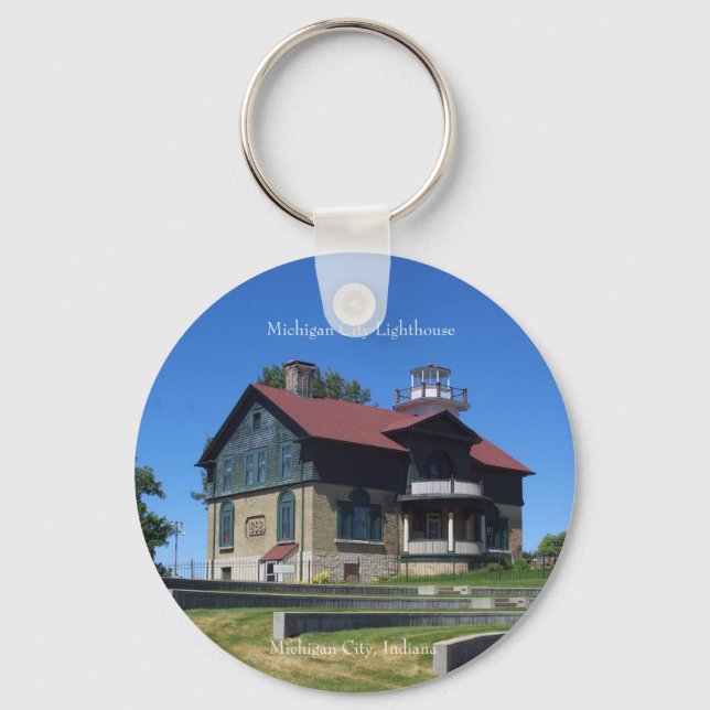 Nyckelringen Michigan City Lighthouse Nyckelring (Framsida)