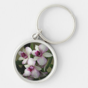 Nyckelringen Orchideer Rund Silverfärgad Nyckelring