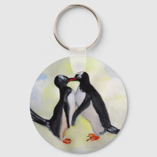 Nyckelringen Penguins Kärlek Button Nyckelring