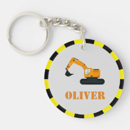 Nyckelringen personlig Boys Construction Diggers (
