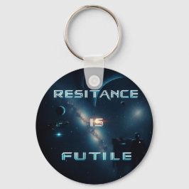 Nyckelringen "Resistens är Futile" i kosmetisk for Nyckelring