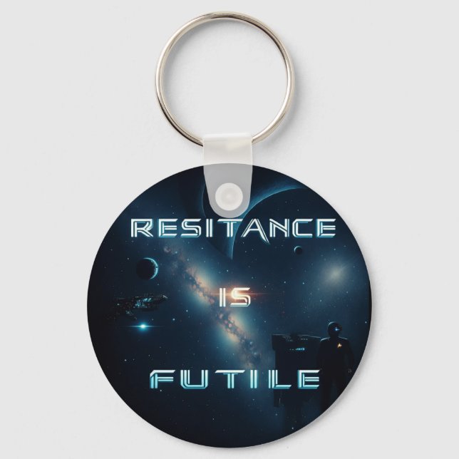 Nyckelringen "Resistens är Futile" i kosmetisk for Nyckelring (Framsida)
