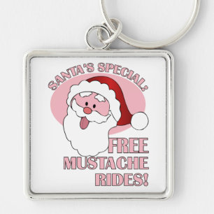 Nyckelringen Santa's Mustache Rides Fyrkantig Silverfärgad Nyckelring