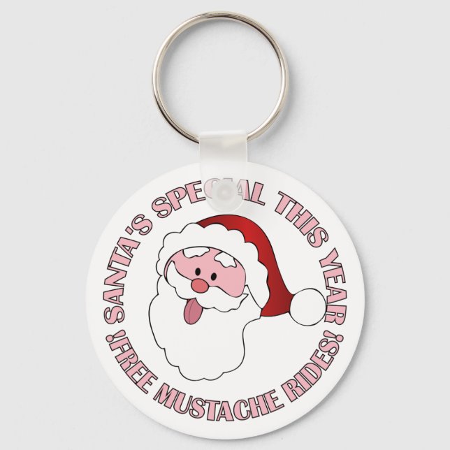 Nyckelringen Santa's Mustache Rides Nyckelring (Framsida)