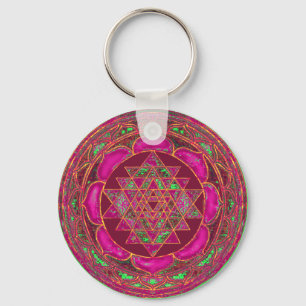 nyckelringen Sri Lakshmi Yantra Mandala Nyckelring