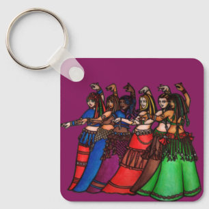 Nyckelringen Tribal Line Belly Dancers Nyckelring