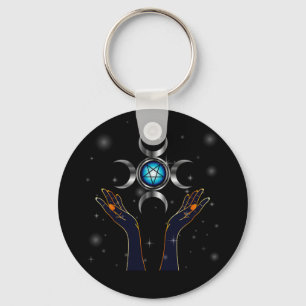 Nyckelringen Triple Goddess Symbol Nyckelring