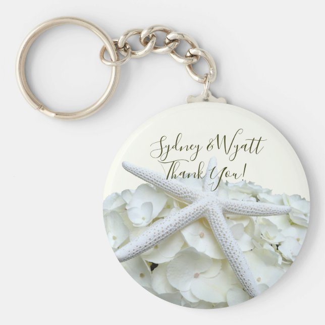 Nyckelringen Vita Beach Wedding Starfish Favors Nyckelring (Framsidan)