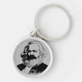 Nyckelrings rond premium Karl Marx Rund Silverfärgad Nyckelring