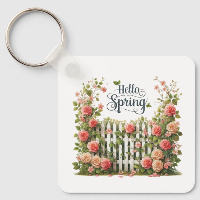 Nyckelringsfjäder Blommig Nyckelring (Framsida)
