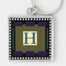 Nyckelruta Fyrkantig Silverfärgad Nyckelring