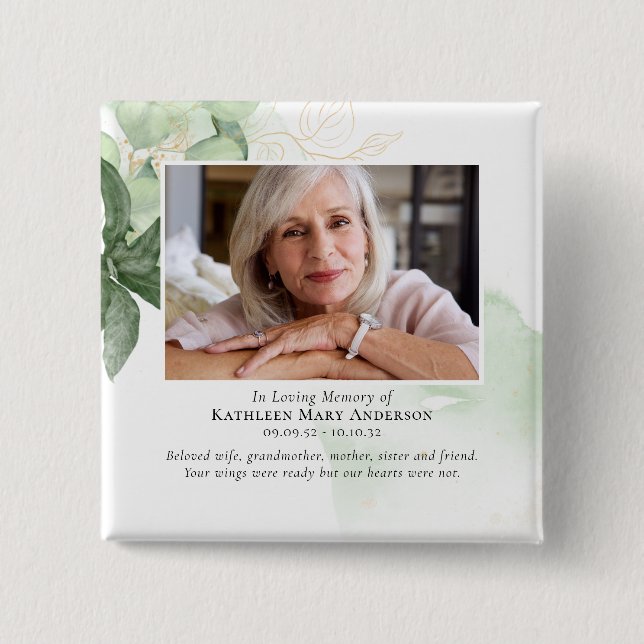 Nyckelsaki Greenery Photo Memorial Tribute Knapp (Framsida)