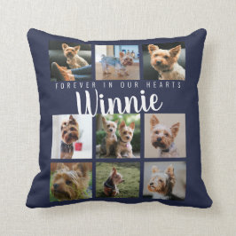 Nyckelskriptet Namn för det blå fotokollage-minnet Kudde