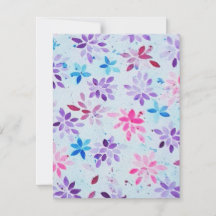 Nyckfull akvarell lila och rosa blommor